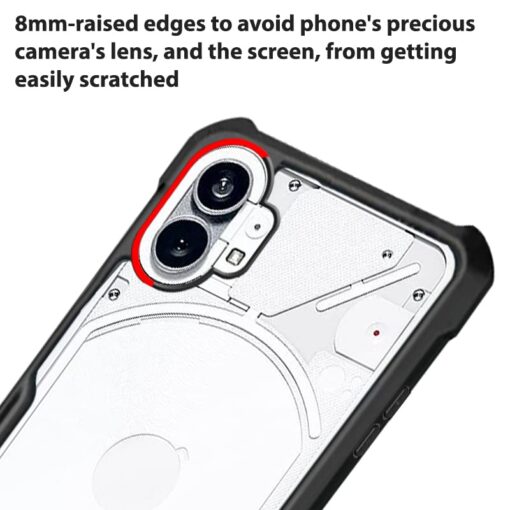 winble Back Case Cover for Nothing Phone 1 Back Cover Crystal Clear Camera Protection Airbag PC TPU Bumper Back Cover for Nothing Phone 1 - Image 3