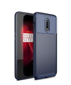 winble OnePlus 6T / OnePlus 7 Back Cover Case Carbon Fiber (Blue)