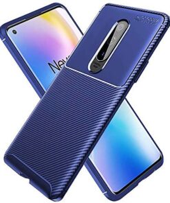 winble OnePlus 8 Back Cover Case Carbon Fiber (Blue)
