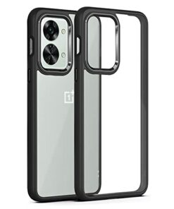 winble OnePlus Nord 2T 5G Back Cover Case Metal Camera Guard Hard Acrylic Clear Back (Black)