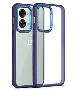winble OnePlus Nord 2T 5G Back Cover Case Metal Camera Guard Hard Acrylic Clear Back (Blue)