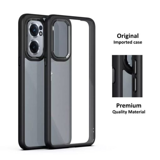 winble OnePlus Nord CE 2 5G Back Cover Case Metal Camera Guard Hard Acrylic Clear Back (Black) - Image 5