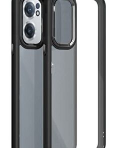 winble OnePlus Nord CE 2 5G Back Cover Case Metal Camera Guard Hard Acrylic Clear Back (Black)