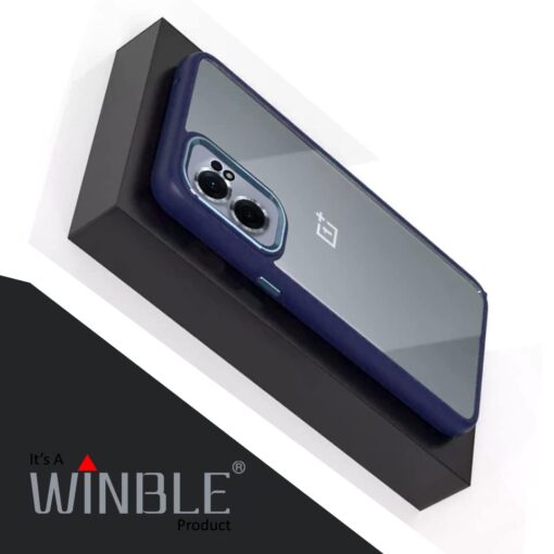 winble OnePlus Nord CE 2 5G Back Cover Case Metal Camera Guard Hard Acrylic Clear Back (Blue) - Image 6