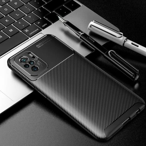 winble Redmi Note 10 / Redmi Note 11 SE / Redmi Note 10s Back Cover Case Carbon Fiber (Black) - Image 7