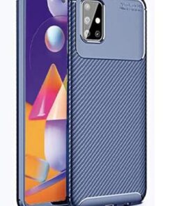 winble Samsung Galaxy M31s Back Cover Case Carbon Fiber (Blue)