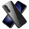 winble Samsung Galaxy S23 5G Back Cover Case Crystal Clear Hard TPU With Side Black Grip