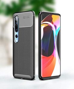 winble Xiaomi Mi 10 5G / Mi 10 Pro 5G Back Cover Case Carbon Fiber