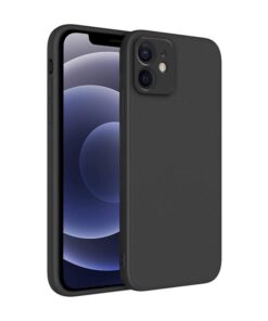 winble iPhone 12 Back Cover Case Liquid Silicone (Black)