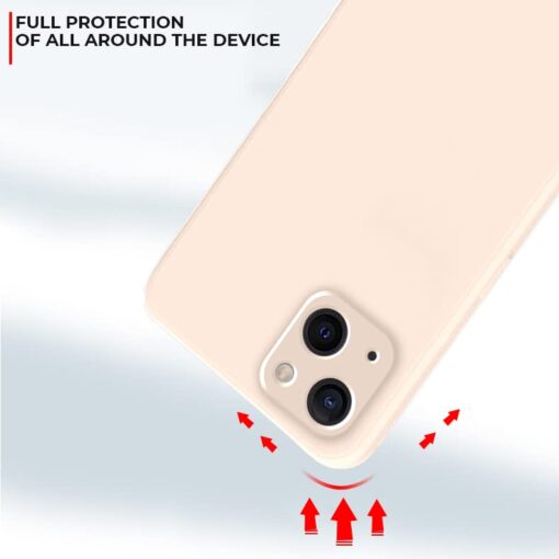 winble iPhone 14 Plus Back Cover Case Liquid Silicone (Lite Peach) - Image 3