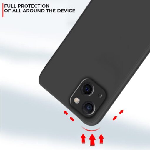 winble iPhone 14  Back Cover Case Liquid Silicone(Black) - Image 3