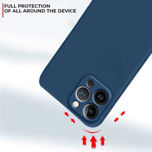 winble iPhone 14 Pro Back Cover Case Liquid Silicone (Blue) - Image 3