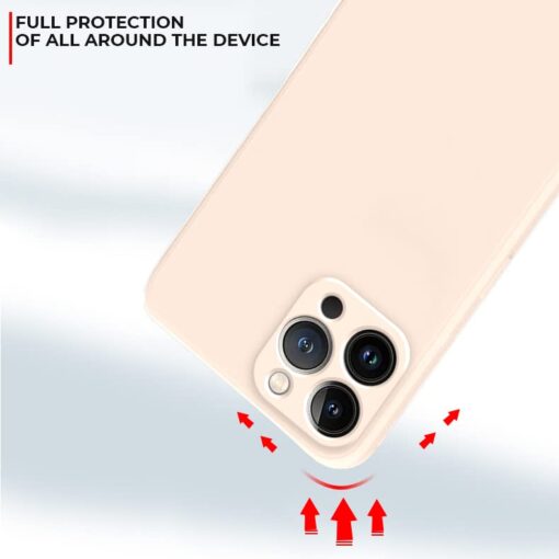 winble iPhone 14 Pro Back Cover Case Liquid Silicone (Lite Peach) - Image 3