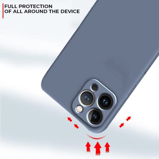 winble iPhone 14 Pro Max Back Cover Case Liquid Silicone (Gray) - Image 4