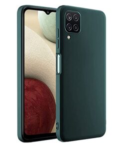 winble Samsung Galaxy A12 / M12 / F12 Back Cover Case Liquid Silicone (Green)