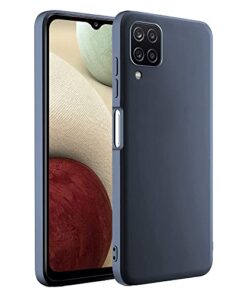 winble Samsung Galaxy A12 / M12 / F12 Back Cover Case Liquid Silicone (Gray)