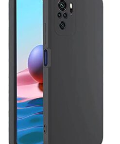 winble Redmi Note 10/ Note 10s Back Cover Case Liquid Silicone (Black )