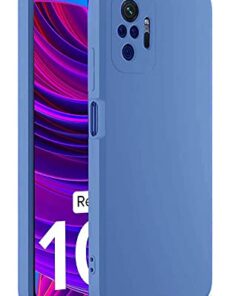 winble Redmi Note 10 Pro Max / Redmi note 10 pro Back Cover Case Liquid Silicone (Blue )