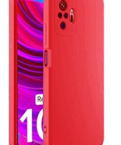 winble Redmi Note 10 Pro Max / Redmi note 10 pro Back Cover Case Liquid Silicone (Red )