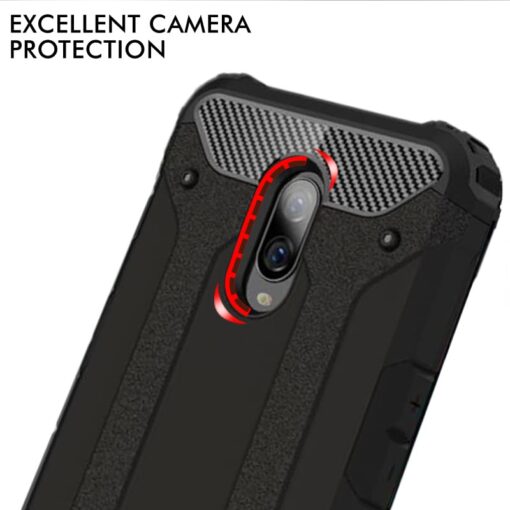 winble OnePlus 7 Back Cover Case Elegant Armor (Black) - Image 3