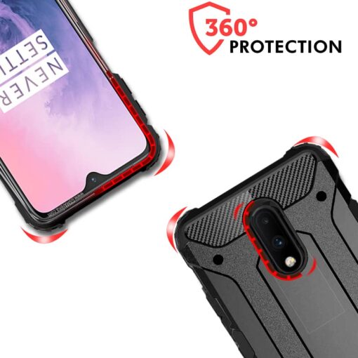 winble OnePlus 7 Back Cover Case Elegant Armor (Black) - Image 6