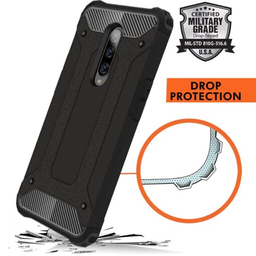 winble OnePlus 7 Pro  Back Cover Case Elegant Armor (Black) - Image 4