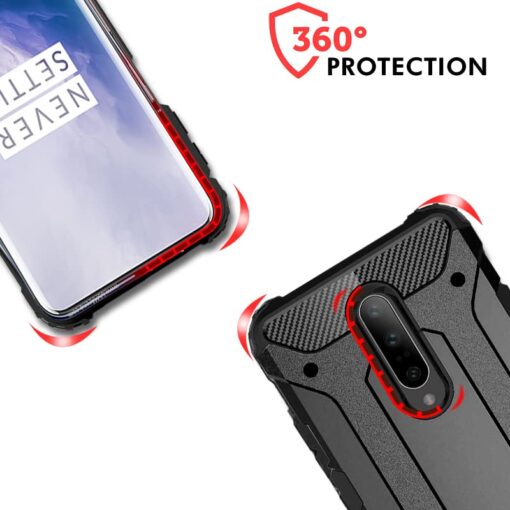 winble OnePlus 7 Pro  Back Cover Case Elegant Armor (Black) - Image 6