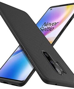 winble OnePlus 8 Pro Back Cover Case Line Soft Armor (Black)
