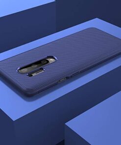 Winble Back Cover for OnePlus 8 Pro Back Cover Case Twill Pattern Oblique Texture Shock Proof Slim Carbon Fiber Silicone Back Cover for OnePlus 8 Pro Blue 0 2