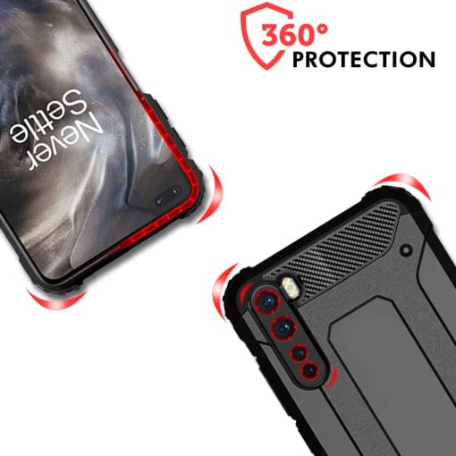 winble OnePlus Nord Back Cover Case Elegant Armor (Black) - Image 6