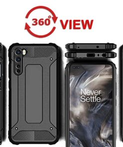 Winble Back Cover for OnePlus Nord Back Cover Rugged Armor TPU 360 Protection Bumper Hybrid Dual Layer Back Cover Case for OnePlus NordOne Plus NordOne Nord Black 0 4
