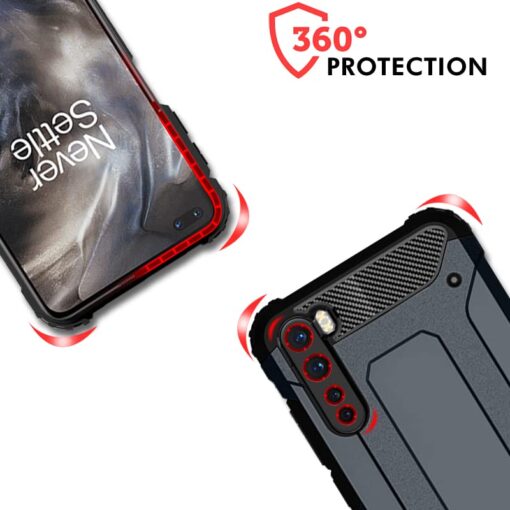 winble OnePlus Nord Back Cover Case Elegant Armor (Blue) - Image 6