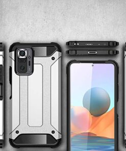 Winble Back Cover for Redmi Note 10 ProPro Max Back Cover Rugged Armor TPU Shock Proof 360 Protection Bumper Hybrid Dual Layer Back Cover Case for Redmi Note 10 ProPro Max Blue 0 0