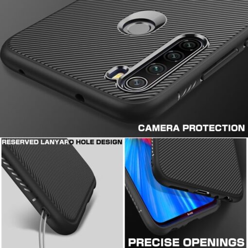 winble Redmi Note 8 Back Cover Case Line Soft Armor (Black) - Image 3
