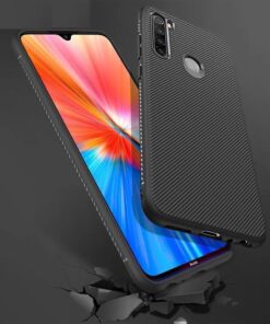 Winble Back Cover for Redmi Note 8 Back Cover Case Twill Pattern Oblique Texture Shock Proof Slim Carbon Fiber Silicone Back Cover for Redmi Note 8 Black 0 1