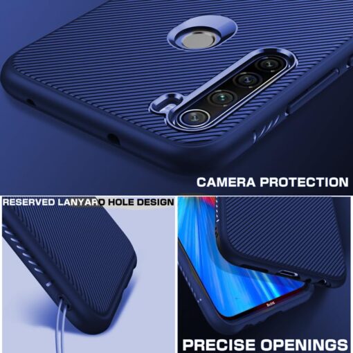 winble Redmi Note 8 Back Cover Case Line Soft Armor (Blue) - Image 3