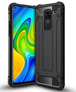 winble Redmi Note 9 Back Cover Case Elegant Armor (Black)