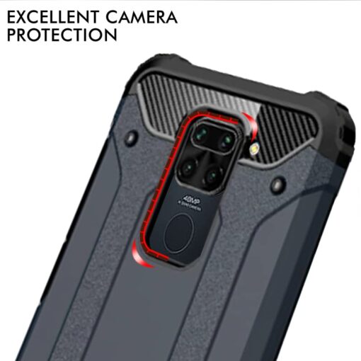 winble Redmi Note 9 Back Cover Case Elegant Armor (Blue) - Image 3