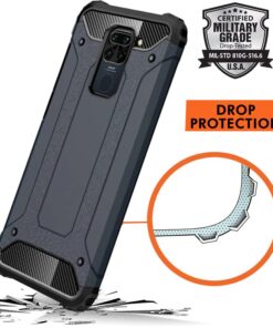 Winble Back Cover for Redmi Note 9 Back Cover Rugged Armor TPU 360 Protection Bumper Hybrid Dual Layer Back Cover Case for Redmi Note 9 Blue 0 1
