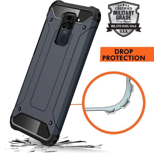 winble Redmi Note 9 Back Cover Case Elegant Armor (Blue) - Image 4