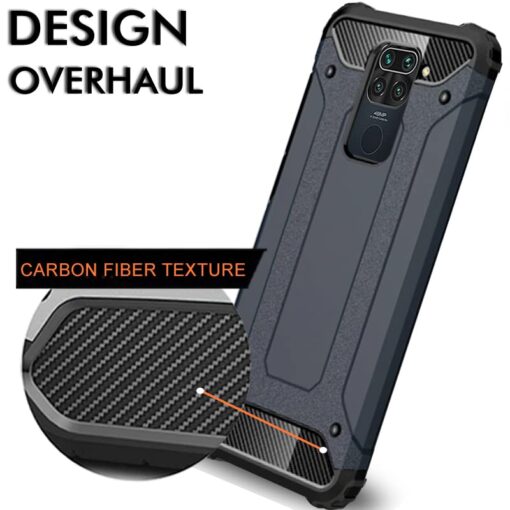 winble Redmi Note 9 Back Cover Case Elegant Armor (Blue) - Image 5