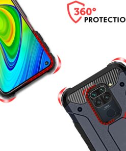 Winble Back Cover for Redmi Note 9 Back Cover Rugged Armor TPU 360 Protection Bumper Hybrid Dual Layer Back Cover Case for Redmi Note 9 Blue 0 3
