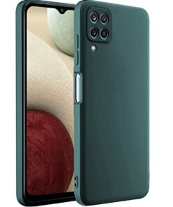 winble Samsung Galaxy A12 / M12 / F12 Back Cover Case Liquid Silicone (Green)