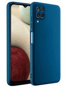winble Samsung Galaxy A12/M12/F12 Back Cover Case Liquid Silicone (Blue)
