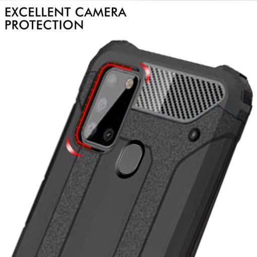 winble Samsung Galaxy A21s Back Cover Case Elegant Armor (Black) - Image 3