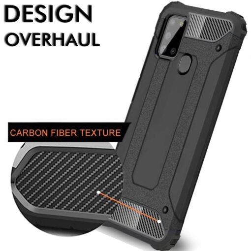 winble Samsung Galaxy A21s Back Cover Case Elegant Armor (Black) - Image 5