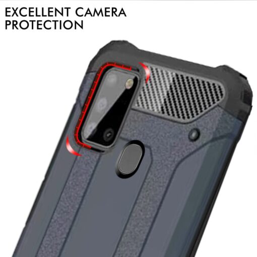 winble Samsung Galaxy A21s Back Cover Case Elegant Armor (Blue) - Image 3