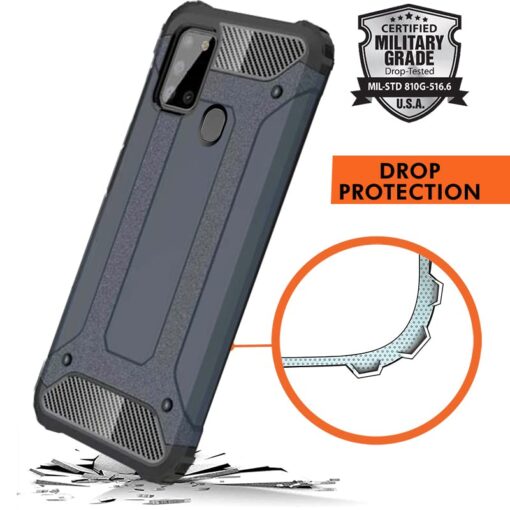 winble Samsung Galaxy A21s Back Cover Case Elegant Armor (Blue) - Image 4