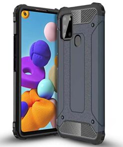winble Samsung Galaxy A21s Back Cover Case Elegant Armor (Blue)