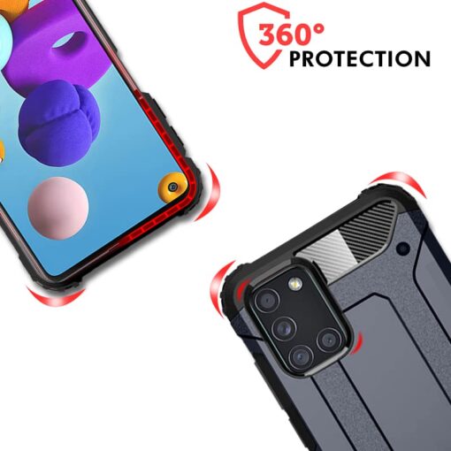 winble Samsung Galaxy A21s Back Cover Case Elegant Armor (Blue) - Image 6